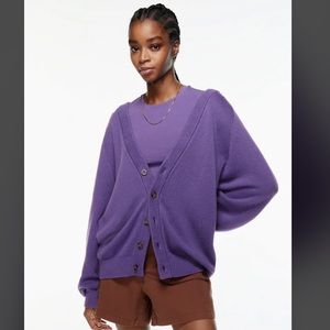 Aritzia Yellow Cardigan Sweater